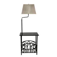 Portfolio 54 In Bronze Shelf Table Floor Lamp With Fabric Shade Tlc05bz Floor Lamp Floor Lamp With Shelves Retro Floor Lamps