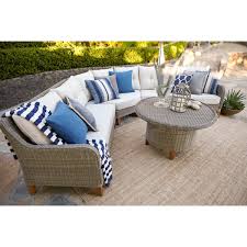 Ferne 4 Piece Rattan Sectional Seating Group With Cushions In 2020 Outdoor Sofa Sets Best Outdoor Furniture Gray Patio Furniture