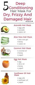 5 Deep Conditioning Hair Mask For Dry Frizzy Damaged Hair Curly Hair Care Products Dee In 2021 Conditioning Hair Mask Homemade Hair Products Homemade Hair Mask