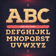 Maak met een willekeurige toepassing een document van één pagina met het font. Steen Gesneden Lettertype Alfabet Op Rotsplaat Chips En Krassen Oude Abc Archaische Letters Royalty Vrije Cliparts Vectoren En Stock Illustratie Image 60551566