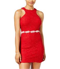 City Studio Womens Beaded A Line Bodycon Dress