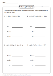 Solve Type 2 Trigonometry Worksheets Triangle Worksheet Printable Math Worksheets