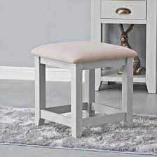Hampshire Grey Painted Oak Dressing Stool Farmhouse Style Furniture Grey Paint Dressing Stool