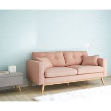 Skandinavisches Ausziehbares 3 Sitzer Sofa Aus Hellgrauem Stoff Maisons Du Monde Divano Letto Divano Letto Rosa
