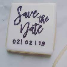 Save The Date Cookies Perfect For An Engagement Party Or To Mail Out To Your Guest Sommerscookieco Date Cookies Engagement Cookies Engagement Party