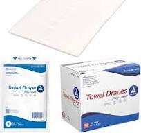Dynarex Disposable Towel Drapes, Sterile, 18" x 26," for Medical & Surgical  Use, Poly-Interlined Lining, Protect from Contaminants, 1 Box of 50 Drapes