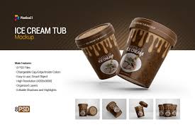 Ice Cream Tub Mockup In Packaging Mockups On Yellow Images Creative Store