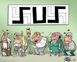 Resultado de imagem para Ilustração: Fila do 'SUS'