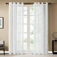 Topfinel White Sheer Curtains 84 Inches Long Embroidered Diamond Grommet Window Curtains For Living Room Bedroom 2 Panels Walmart Com In 2020 Panel Curtains Curtains Living Room Curtains