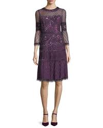 Aidan Mattox Embroidered Sheer Bell Sleeve Cocktail Dress Cocktail Dress Beaded Cocktail Dress Dresses