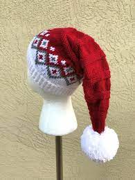 Holiday Colorwork Hat Beanie Santa Hat Knitting Pattern By Christy Hills Hat Knitting Patterns Knitted Hats Christmas Knitting Patterns