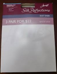 2 Hanes Silk Reflection Noncontrol Top Sheer Pantyhose