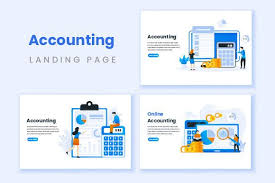 Designers need this mockups to make sure that thier design is ready for print. Accounting And Audit Vector Template Graphic By H12 Creative Fabrica In 2020 Landing Page Page Template Templates
