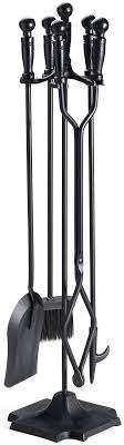 Check spelling or type a new query. Buy Syntrific 5 Pieces 32inch Fireplace Tool Set Black Cast Iron Fire Place Tool Set With Log Holder Fire Pit Stand Rustic Tongs Shovel Antique Broom Chimney Poker Wood Stove Hearth Accessories