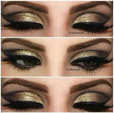 Black And Gold Eyeshadow Looks Black And Gold Smokey Eye Makeup To Look Inspired Gold Eye Makeup Gold Glitter Eyeshadow Makeup