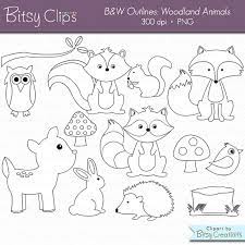 This is a set of three designs featuring great horned owl silhouettes! Woodland Animals Outline Digital Art Set Clipart Commercial Etsy Animal Outline Animal Clipart Woodland Animals