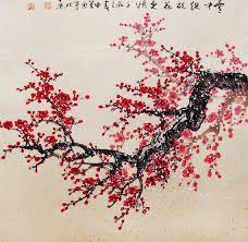 Original Painting Chinese Art Oriental Art Lovely Cherry Blossom Tree No 51 Cherry Blossom Art Cherry Blossom Drawing Oriental Art