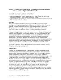 Operations management sample case study. Pdf Boeing A Case Study Example Of Enterprise Project Management From A Learning Organisation Perspective