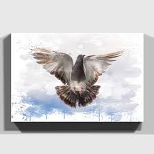 Flying Pigeon Bird Graphic Art Print East Urban Home Size 40cm H X 60cm W Format Wrapped Canvas Bird Graphic Posters Art Prints Graphic Art Print