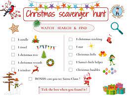* pdf with 4 pages in black and white (36 different find it cards). Christmas Scavenger Hunt Treasure Hunt 4 Kids Free Games For Kids