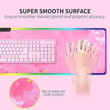 Can you crush a giant with bare feet? Amazon Com Rgb Gaming Mouse Pad Large Led Mouse Pad With 12 Lighting Modes Gaming Keyboard Non Slip Rubber Base Pc Gaming Desk Pad High Performance Pad Optimized For Gamer 31 5x11 8 Inch Cherry Blossoms Pink Computers Accessories