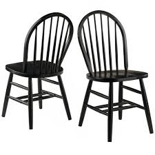 Winsome Wood Windsor Chairs 2 Pc Rta Black Finish Walmart Com In 2020 Black Dining Chairs Winsome Wood Dining Chairs
