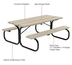 Benches Picnic Tables Picnic Tables Plastic Recycled Plastic Picnic Table Tan Top With Blac Picnic Table Pallet Furniture Outdoor Plastic Picnic Tables