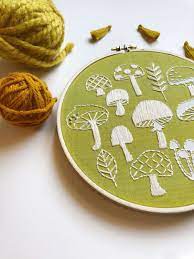 She also has an embroidery kit subscription that i'm planning to tell my. Mushrooms Embroidery Kit Rikrack Embroidery Gifts Silk Ribbon Embroidery Patterns Hand Embroidery Stitches
