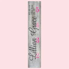 Her Name Personalized Sticky Wall Canvas Growth Chart