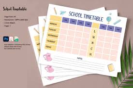If you want to use this item for another project, please add a new one using your free quota. 2 School Timetable Designs Graphics