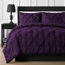 Comforter sets in queen, king and other mattress sizes can give your room a fresh look with one simple change. Purple Pinch Pleat Comforter Wayfair