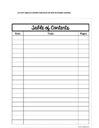Free Printable Table Of Contents I Print These Out For My Students To Stick On Table Of Contents Template Interactive Notebooks Free Templates Printable Free