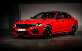 Download Wallpapers 2021 Bmw M5 Competition Front View Exterior New Red M5 Black Wheels New Red Bmw 5 German Cars Bmw For Desktop Free Pictures For Desktop Free