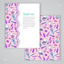 Cream thank you card with flowers. Two Invitation Card Design With Makeup Illustration Background Vector Design Template For Card Letter Banner Menu Fashion Cosmetics Pattern Under Mask Royalty Free Cliparts Vectors And Stock Illustration Image 45332623