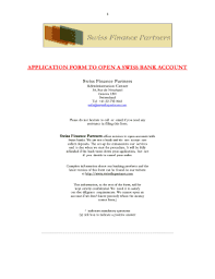 Yous swiss bank accounts are among the safest, most protected places to keep your money around the world with the most exceptional banking services one can find. Swiss Bank Account Opening Form Pdf Fill Online Printable Fillable Blank Pdffiller