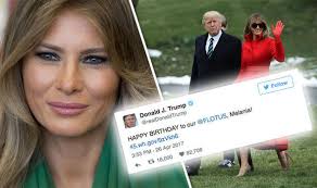 So happy birthday to melania. when asked what gift he had bought for his wife, the president replied: Can You Spot The Error In Donald Trump S Birthday Tweet To Melania Express Co Uk