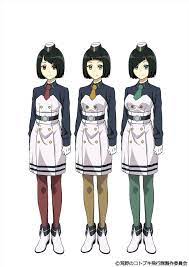 Triplets Addie Betti And Cindi From Tv Anime Kouya No Kotobuki Hikoutai Kotobuki The Wasteland Squadron Anime Anime Sketch Anime Characters