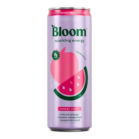 Bloom Strawberry Watermelon + Prebiotics Sparkling Energy Drink Can, 12 fl  oz - Ralphs