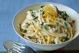 Vegetarian Linguine In Lemon Cream Sauce Recipe Recipe Pasta Recipes Cream Sauce Recipes Comfort Pasta