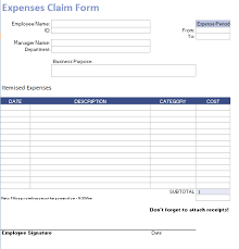 Expense Claim Form Templates 7 Free Xlsx Docs Samples Templates Funny Awards Certificates Excel Templates