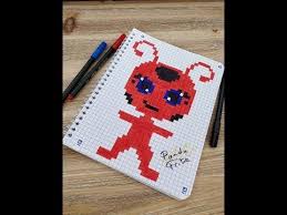 Pixel Art Tikki Miraculous Ladybug Youtube Pixel Art Dessin Pixel Coloriage