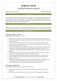 credit collections analyst resume