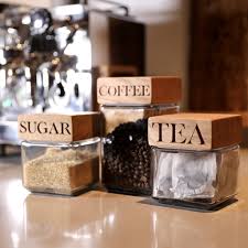 Featuring smart solutions to maximise kitchen space, including food storage sets, canisters, pyrex storage sets as well as gorgeous tea caddies, keeping your kitchen in order will be a breeze. Oak Jars Tea Coffee And Sugar Set By The Oak Rope Company Notonthehighstreet Com