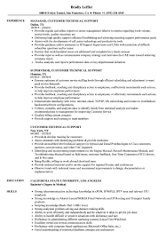 customer technical support resume