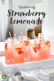 Sparkling Strawberry Lemonade Recipe Sparkling Strawberry Lemonade Lemonade Recipes Summer Drinks Nonalcoholic