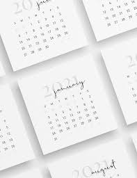 According to the gregorian calendar, there are 52 weeks in 2021. 2021 Calendar 3x3 2x2 Printable Journal Planner Cards Minima Paper Moon Art Design
