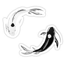 Aesthetic Black And White Koi Fish Wallpaper Yin Yang Koi Avatar Sticker By Willcc Aesthetic Stickers Yin Yang Koi Anime Stickers