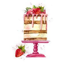 Watercolor Cake Clipart Birthday Cake Wedding Bakery Sweets Chocolate Clipart Cake Clipart Watercolor Cake Cake Drawing