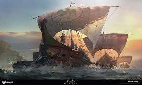 Artstation Convoy Caroline Soucy Assassins Creed Odyssey Assassins Creed Ship Art