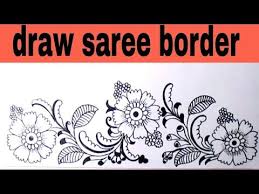 Draw Saree Border For Embroidery Designs Pencil Sketch Designs For Hand Embroidery Youtube Saree Embroidery Design Saree Border Pencil Drawings Of Flowers
